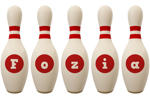 Fozia bowling-pin logo