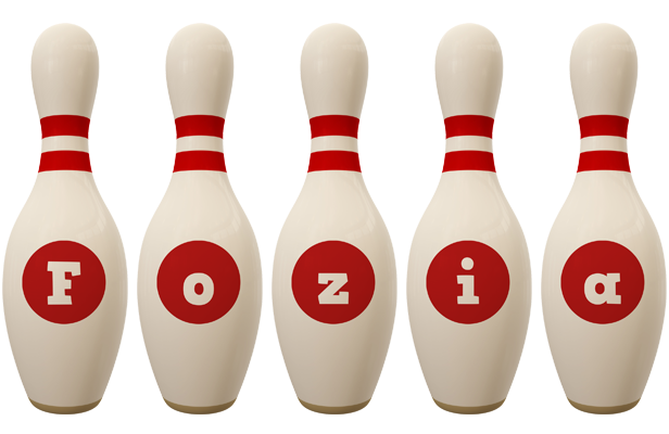 Fozia bowling-pin logo