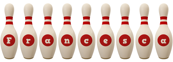 Francesca bowling-pin logo