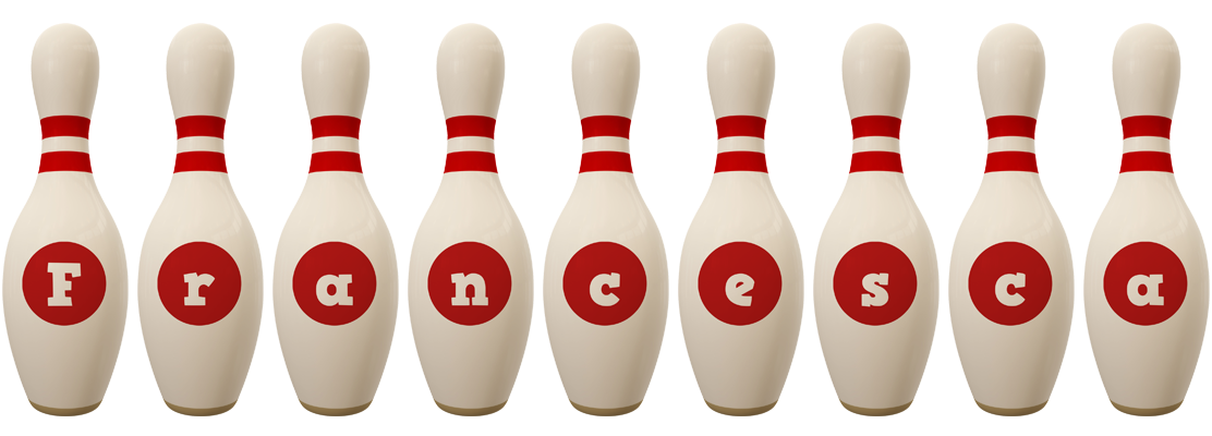 Francesca bowling-pin logo