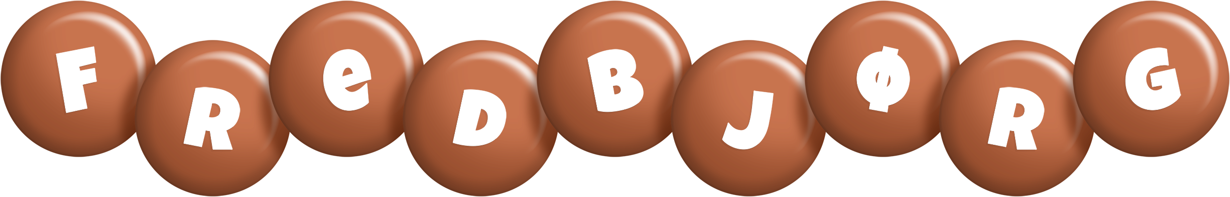 Fredbjørg candy-brown logo