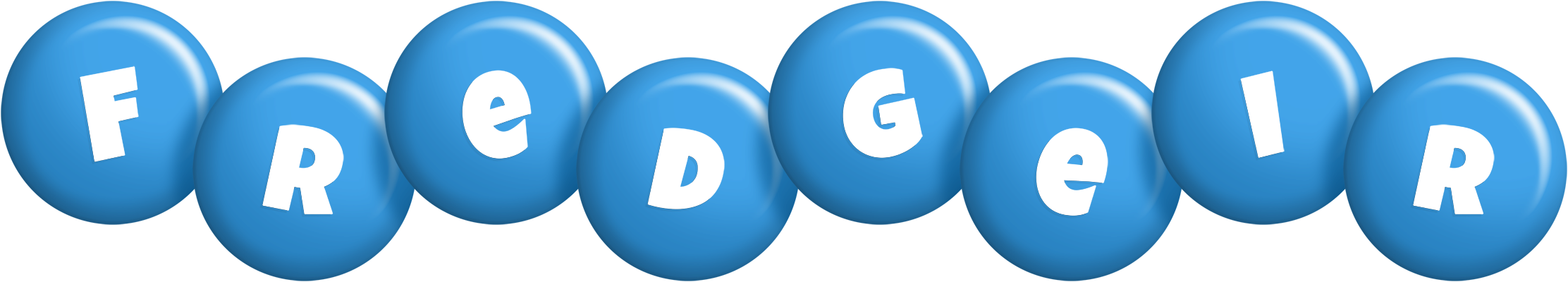 Fredgeir candy-blue logo
