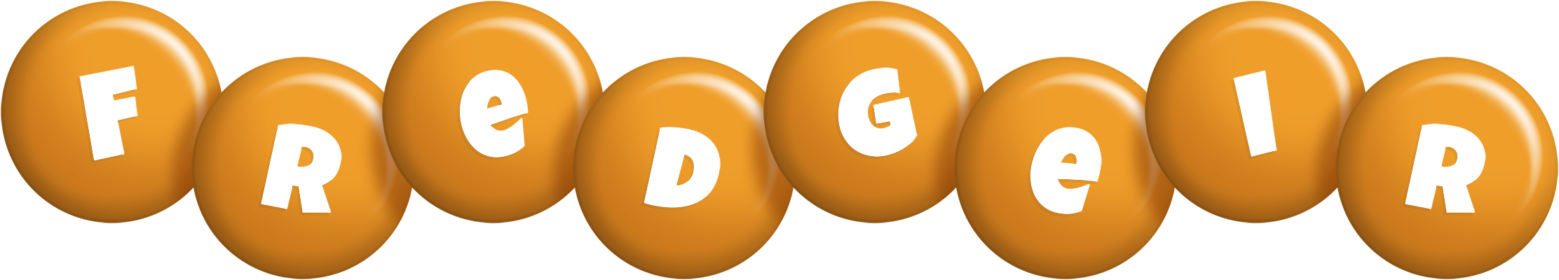 Fredgeir candy-orange logo