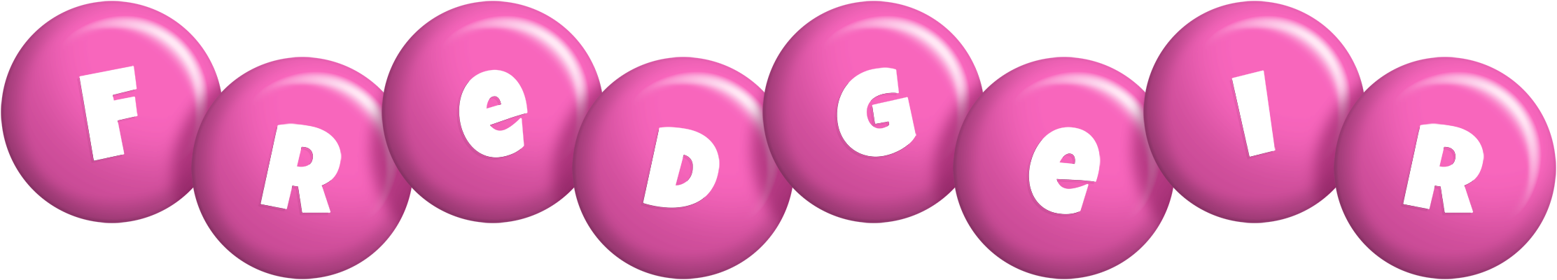 Fredgeir candy-pink logo