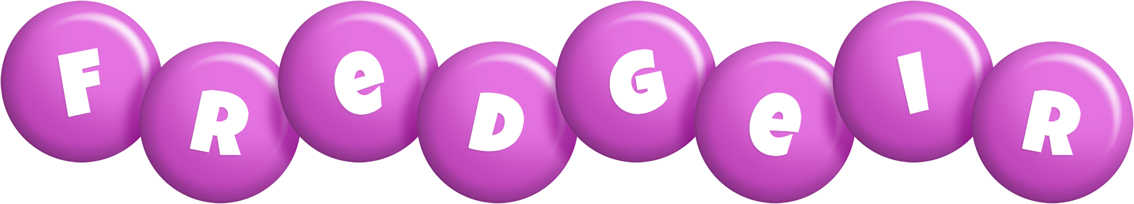 Fredgeir candy-purple logo