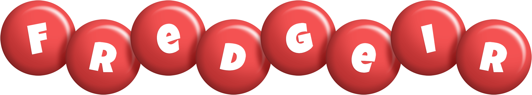 Fredgeir candy-red logo
