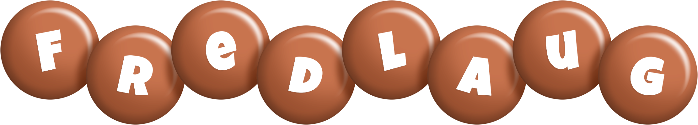 Fredlaug candy-brown logo