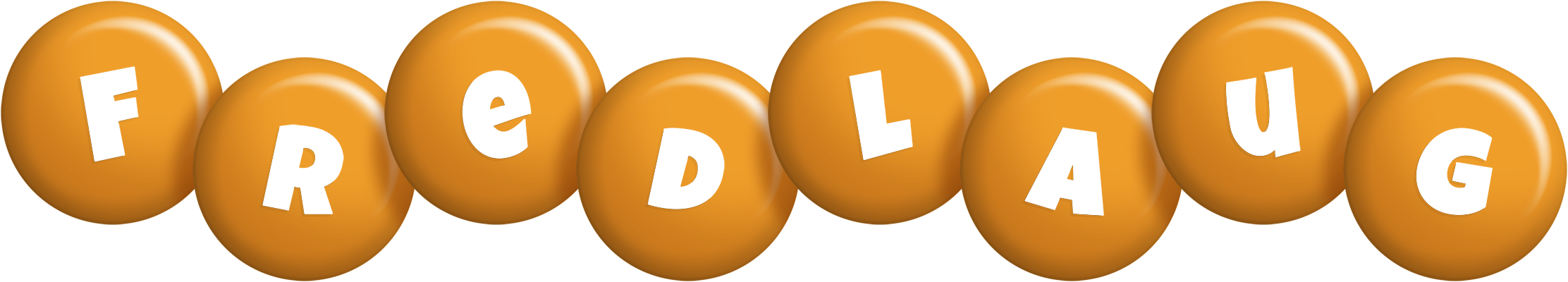 Fredlaug candy-orange logo