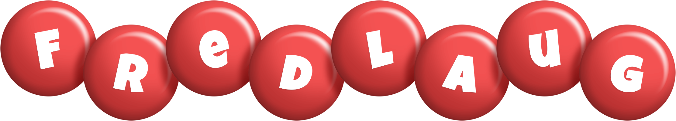 Fredlaug candy-red logo