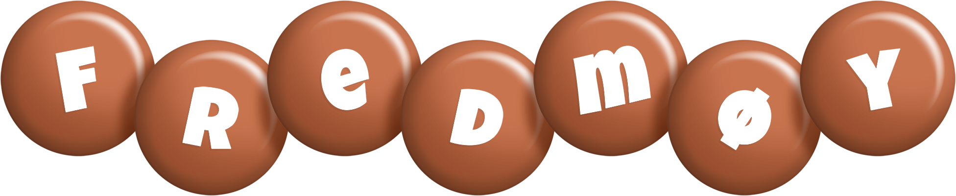 Fredmøy candy-brown logo