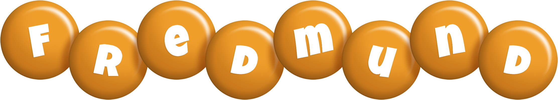 Fredmund candy-orange logo