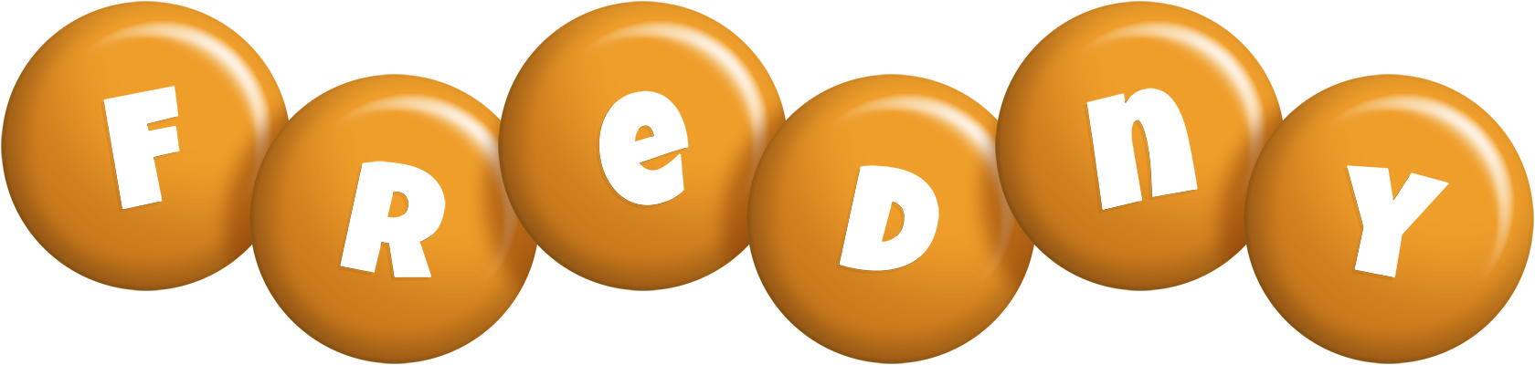 Fredny candy-orange logo