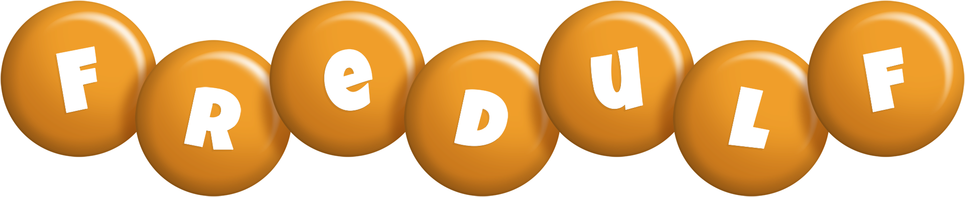 Fredulf candy-orange logo