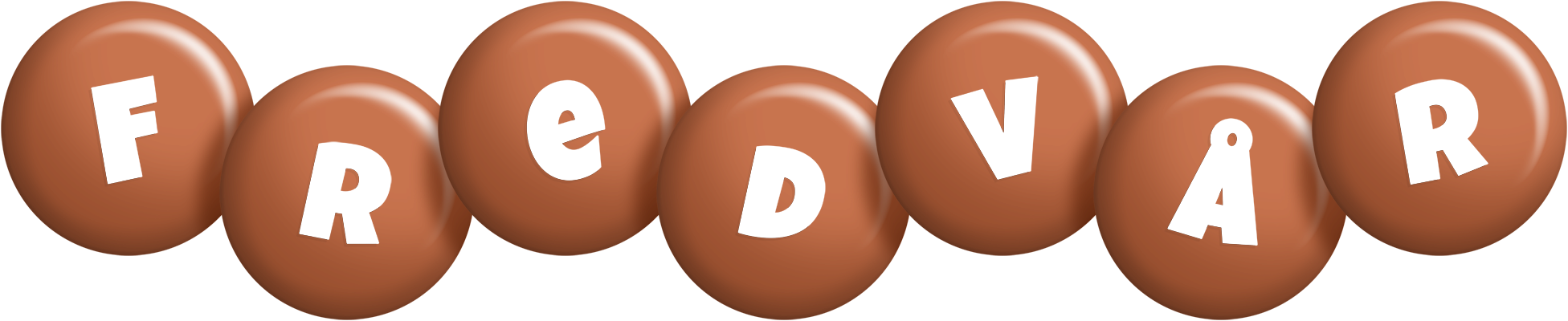 Fredvår candy-brown logo