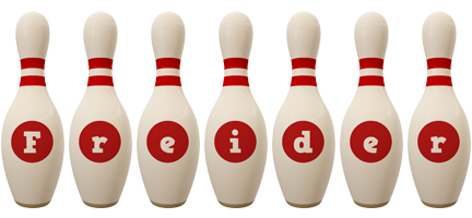Freider bowling-pin logo