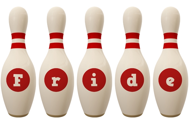 Fride bowling-pin logo