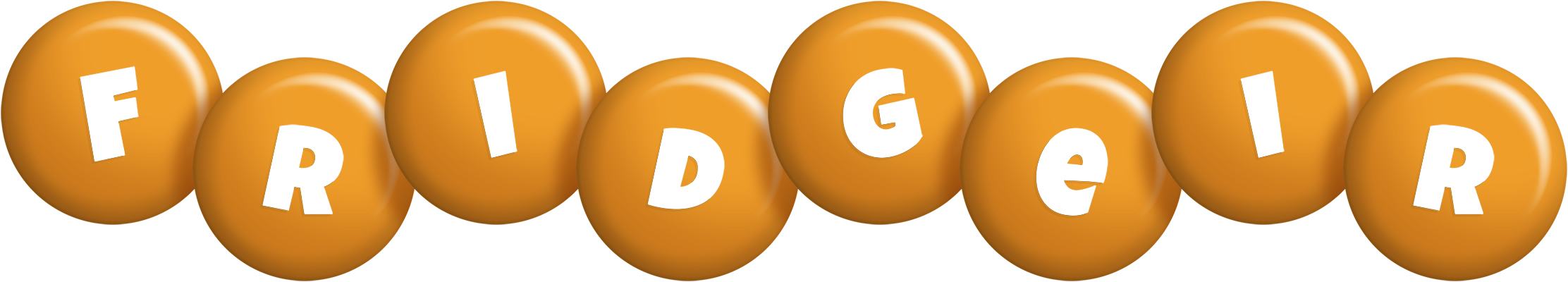 Fridgeir candy-orange logo