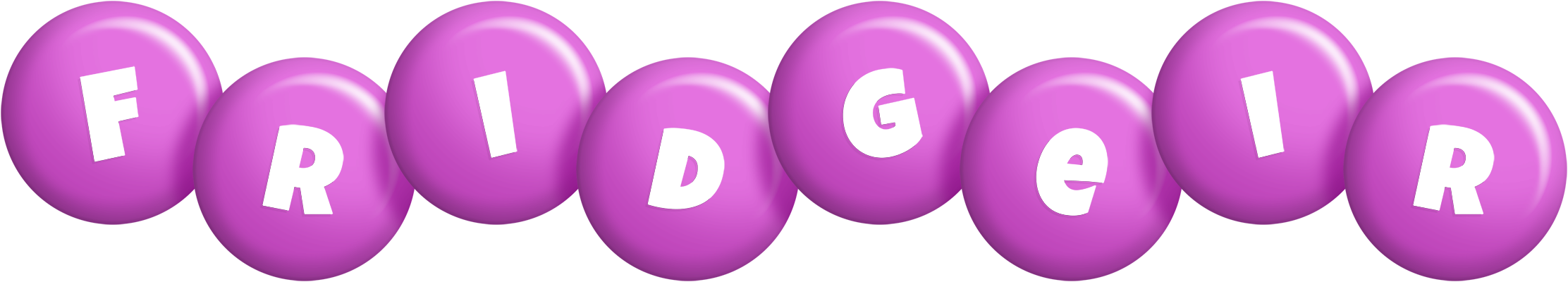 Fridgeir candy-purple logo