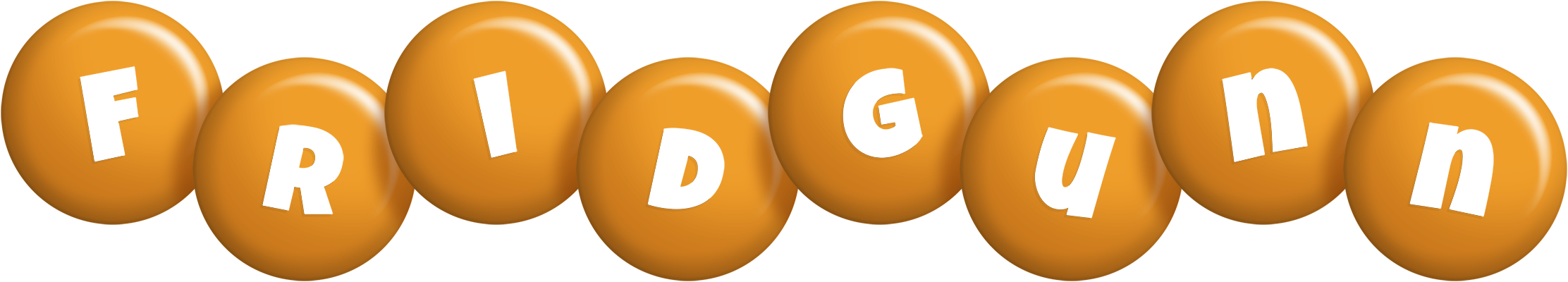 Fridgunn candy-orange logo