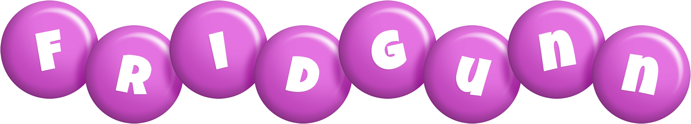 Fridgunn candy-purple logo