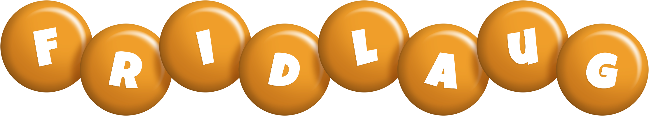 Fridlaug candy-orange logo