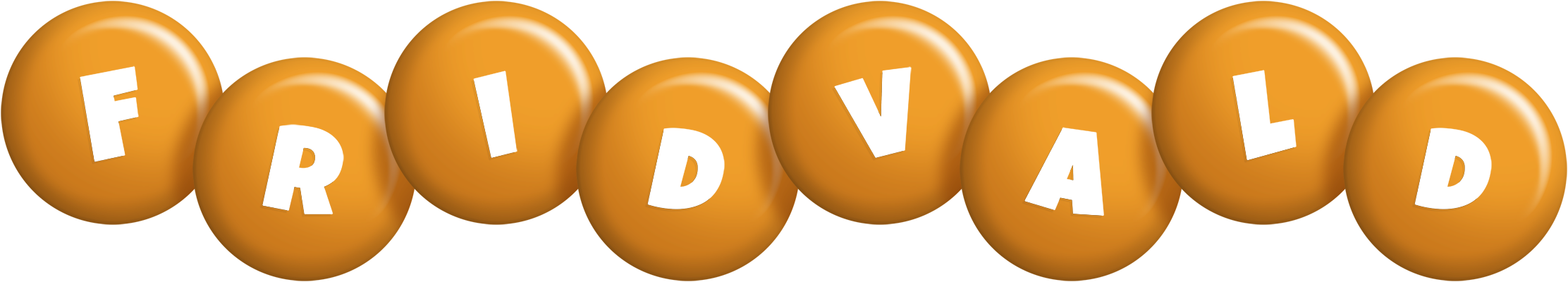 Fridvald candy-orange logo