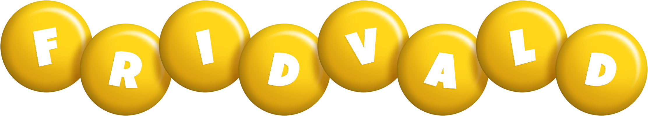 Fridvald candy-yellow logo