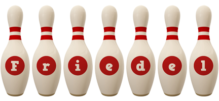 Friedel bowling-pin logo