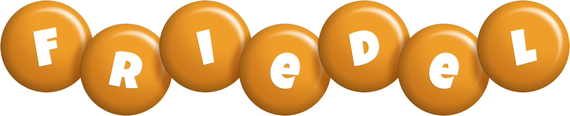 Friedel candy-orange logo