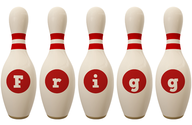 Frigg bowling-pin logo