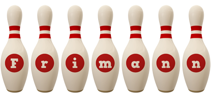 Frimann bowling-pin logo