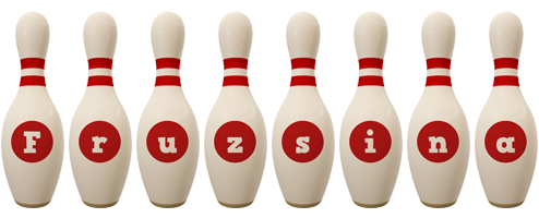 Fruzsina bowling-pin logo