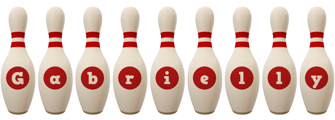 Gabrielly bowling-pin logo