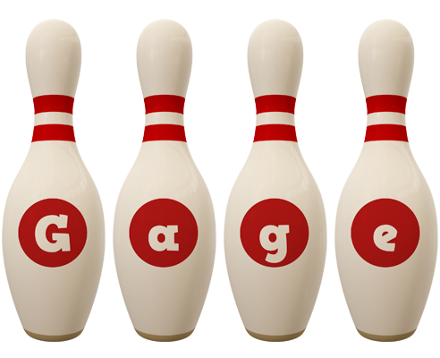 Gage bowling-pin logo