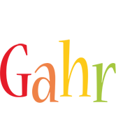 Gahr birthday logo