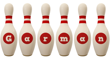 Garman bowling-pin logo