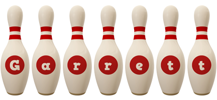 Garrett bowling-pin logo