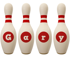 Gary bowling-pin logo