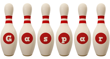 Gaspar bowling-pin logo