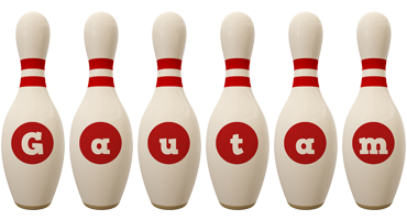 Gautam bowling-pin logo