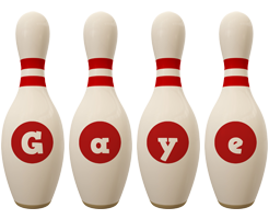 Gaye bowling-pin logo