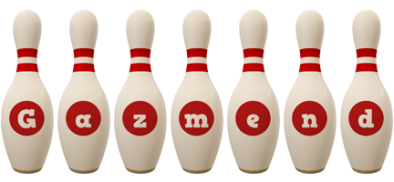 Gazmend bowling-pin logo