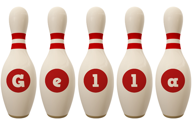 Gella bowling-pin logo