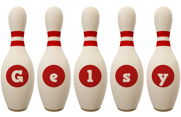 Gelsy bowling-pin logo