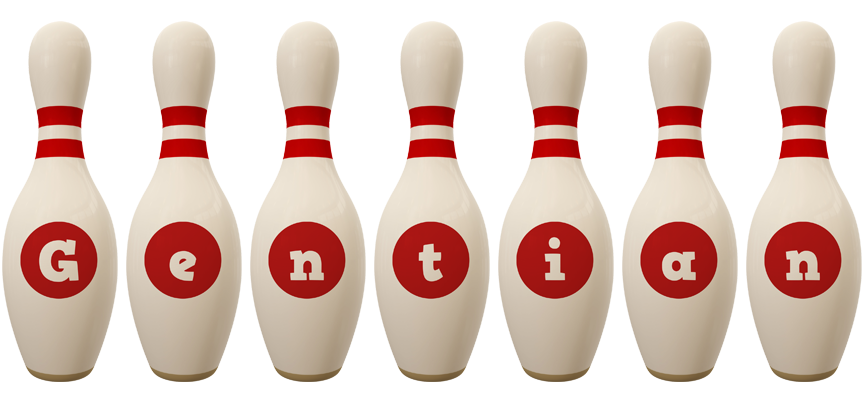 Gentian bowling-pin logo