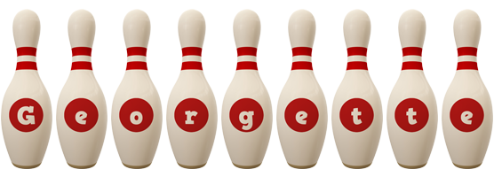 Georgette bowling-pin logo