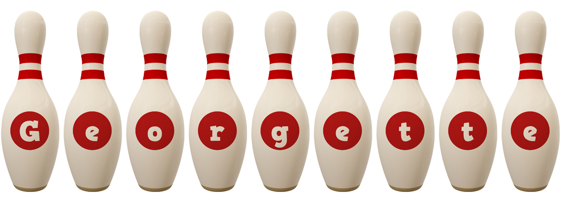 Georgette bowling-pin logo