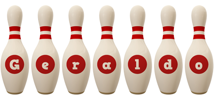 Geraldo bowling-pin logo