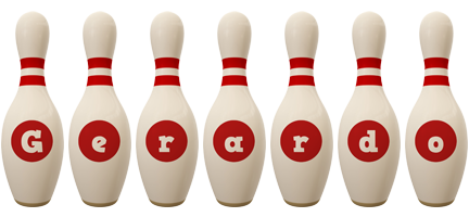 Gerardo bowling-pin logo