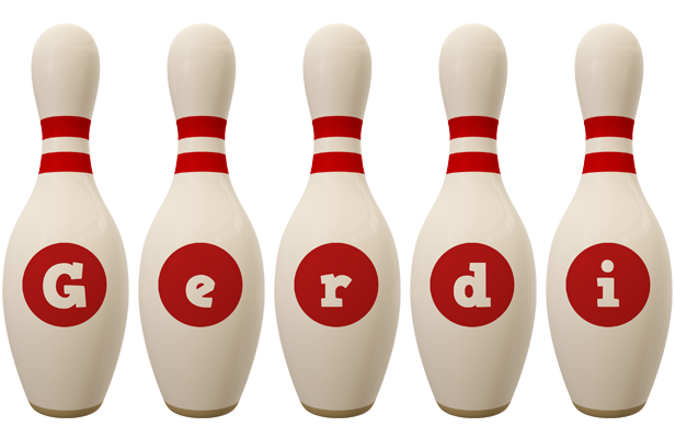 Gerdi bowling-pin logo